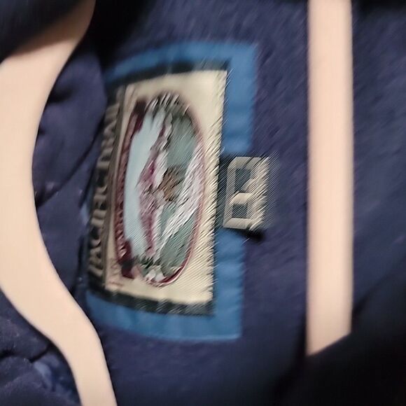 Vintage Pacific Trail Mens Sz L Navy Fleece Lined Hidden Hood Jacket Coat - Picture 7 of 7